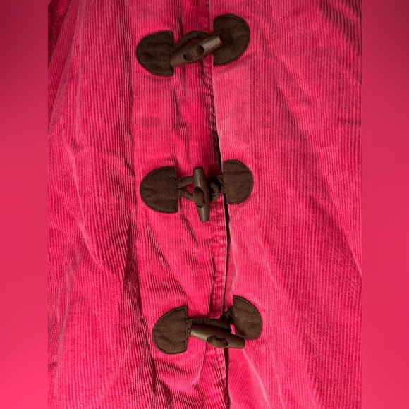 Gymboree Overcoat Girl's 5 Pink Hooded Toggle Closure Corduroy Faux Fur Cotton - Picture 2 of 5